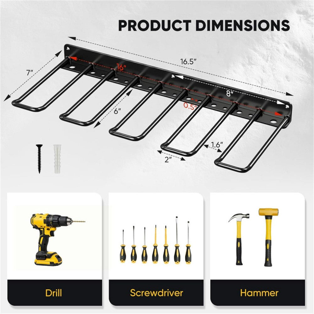 Wall Mounted Drill Tool Organizer Rack Carbon Steel 100LBS Drawdrivers Slots Holder for Garage Workshop