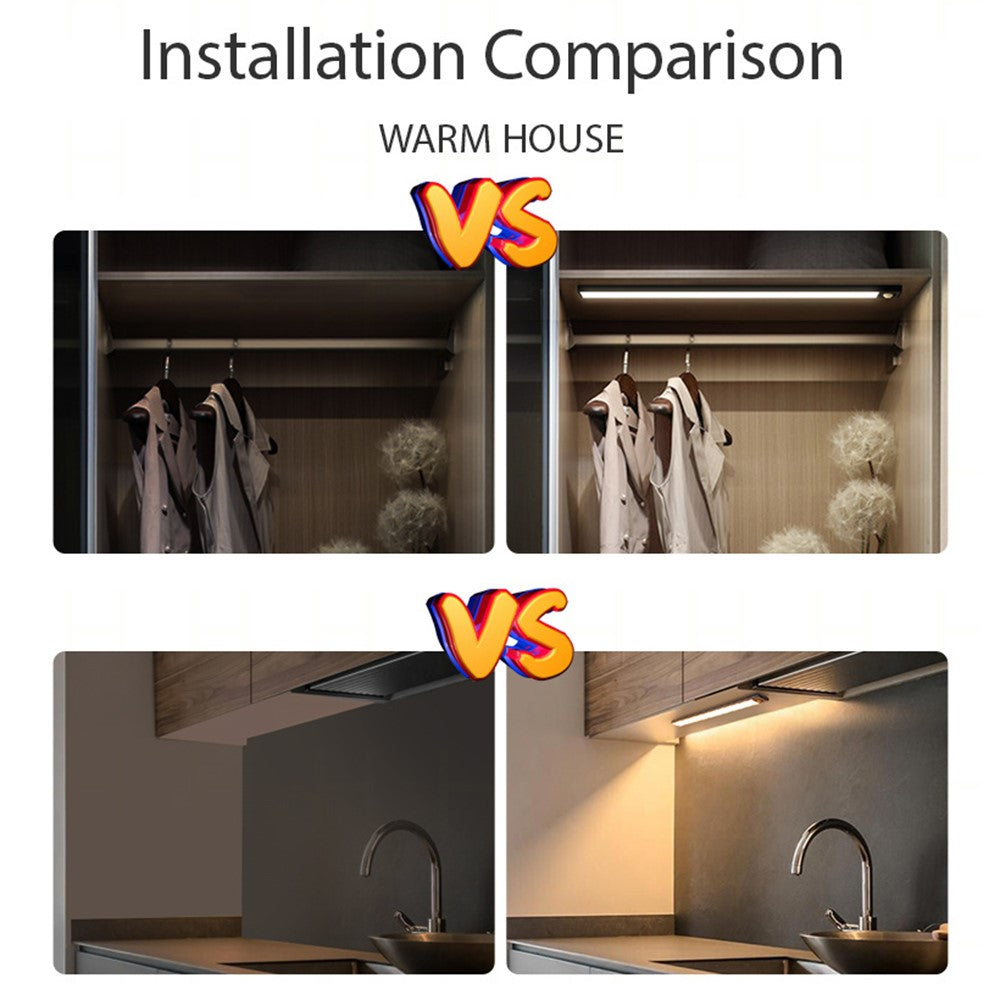 MZ-L1005 20CM LED Motion Sensor Cabinet Lighting Ultra-Slim Closet Light Strip Rechargeable Lamp Magnetic Kitchen Counter Light