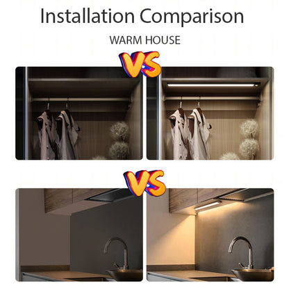 MZ-L1005 20CM LED Motion Sensor Cabinet Lighting Ultra-Slim Closet Light Strip Rechargeable Lamp Magnetic Kitchen Counter Light