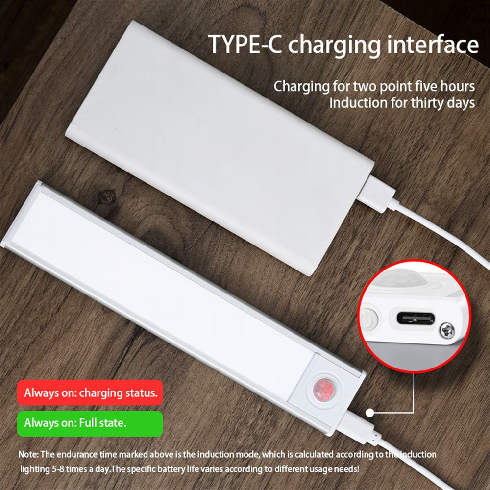 MZ-L1005 20CM LED Motion Sensor Cabinet Lighting Ultra-Slim Closet Light Strip Rechargeable Lamp Magnetic Kitchen Counter Light