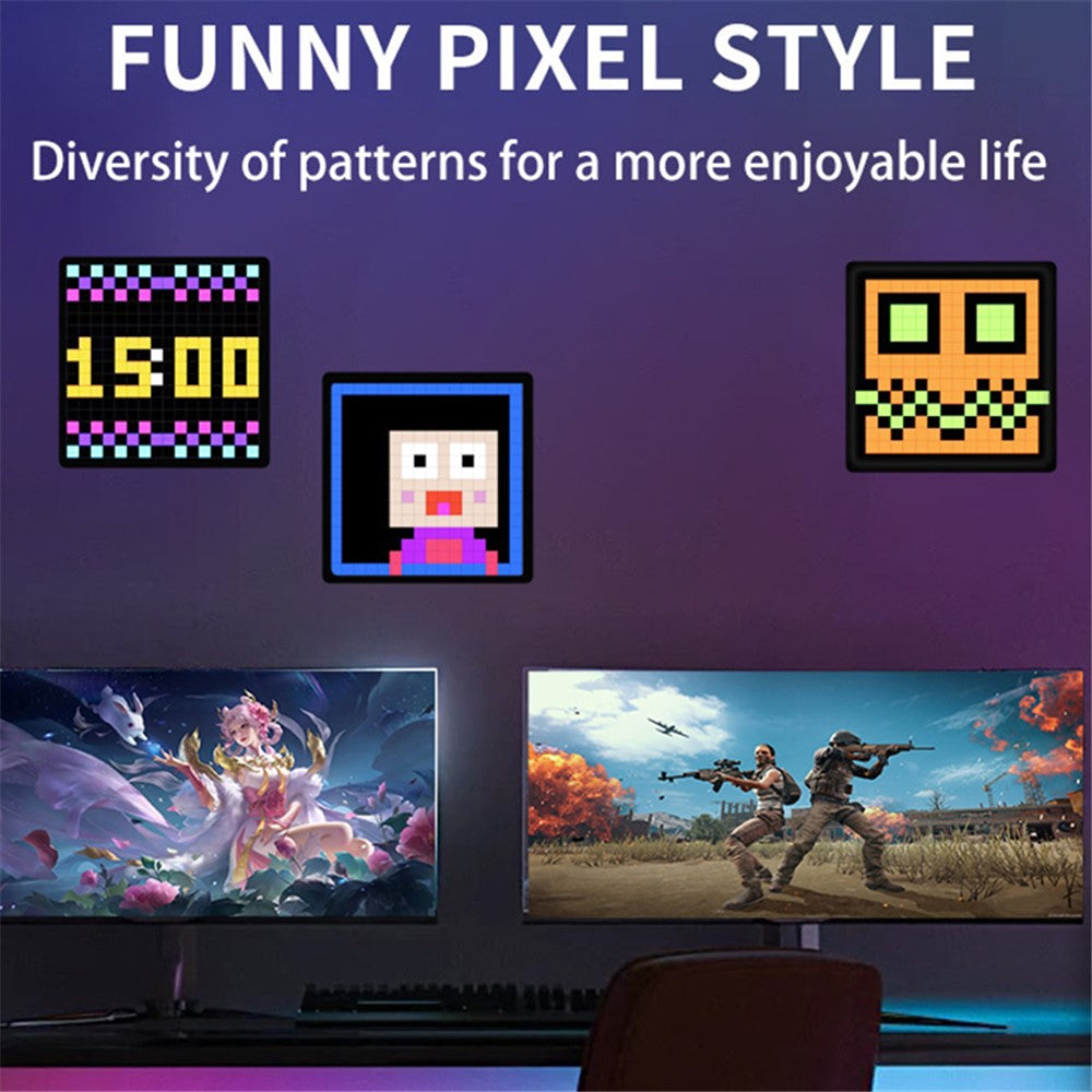 ID32 Pixel Screen Display IDM Art Cyberpunk Style Cartoon Screen Fun Time Manager Desktop Dynamic Alarm Clock