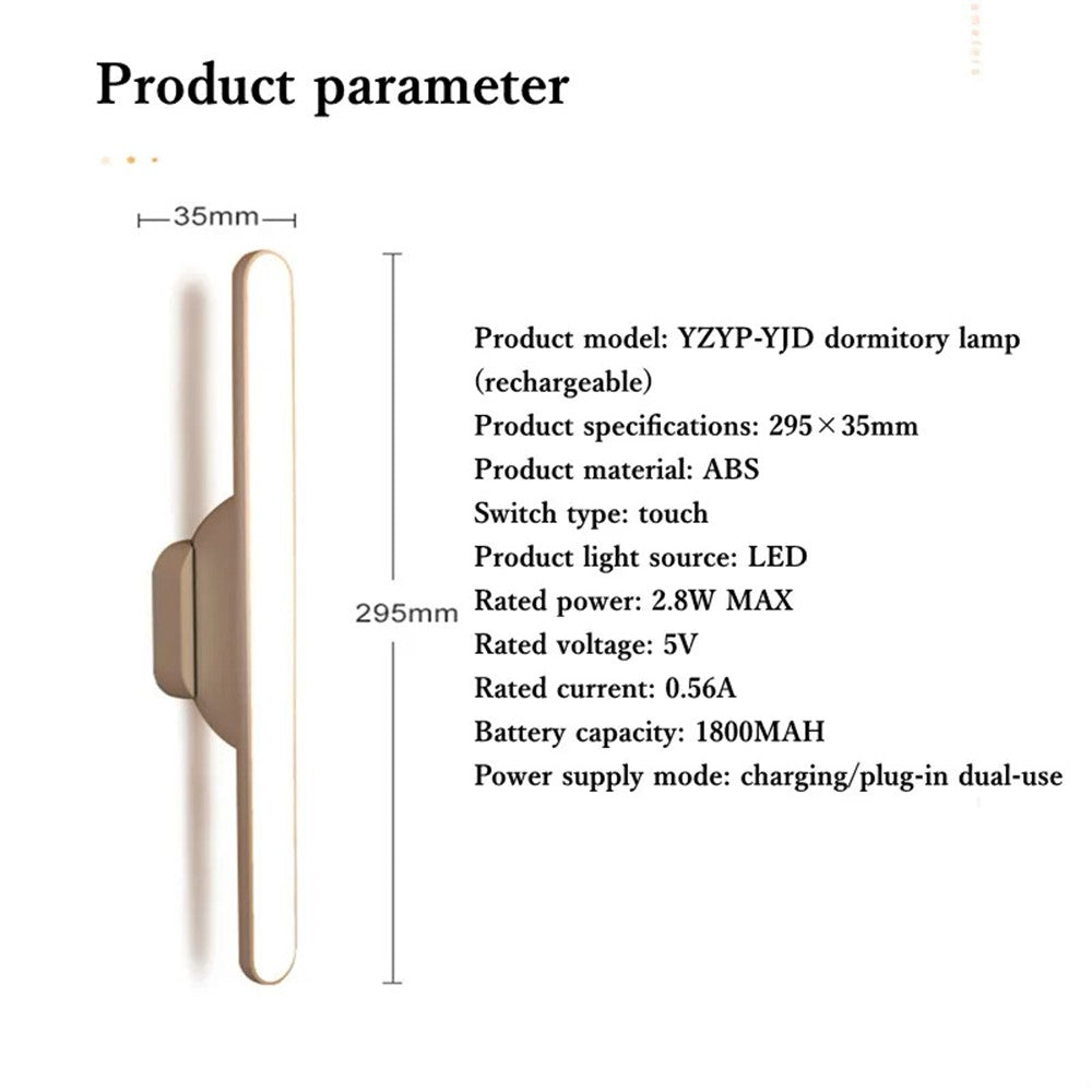YZYP-YJD LED Eye Care Study Lamp Rechargeable Desk Night Light Dormitory Magnetic Lights