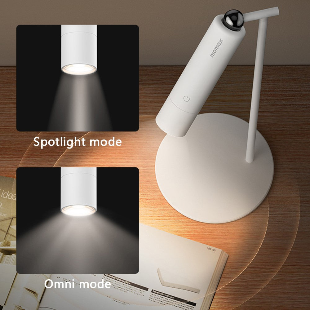 MOMAX QL12 SnapLux Multi-Functional Wireless Magnetic Night Light Brightness Adjustable Desktop Lamp, White