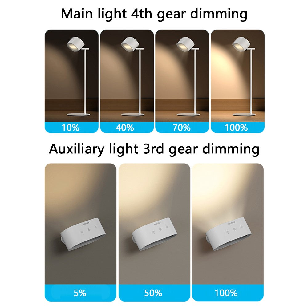 MOMAX QL13 SnapLux Mood Multifunctional Wireless Magnetic Light Dual Light Source Desktop Night Lamp (White)