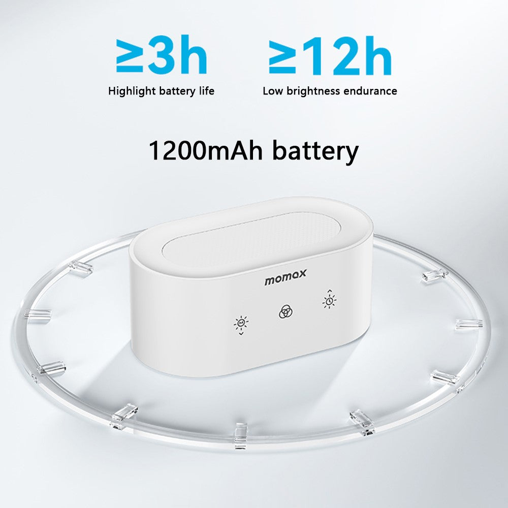 MOMAX QL13 SnapLux Mood Multifunctional Wireless Magnetic Light Dual Light Source Desktop Night Lamp (White)