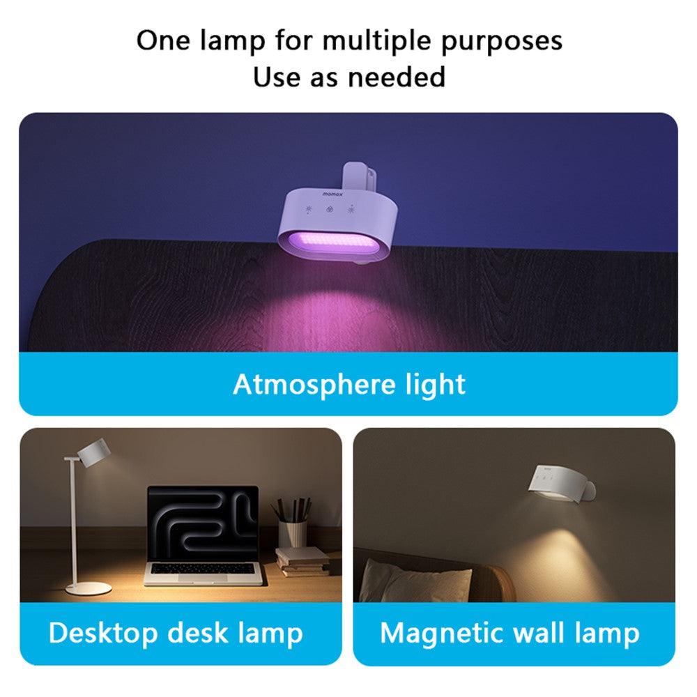 MOMAX QL13 SnapLux Mood Multifunctional Wireless Magnetic Light Dual Light Source Desktop Night Lamp (White)