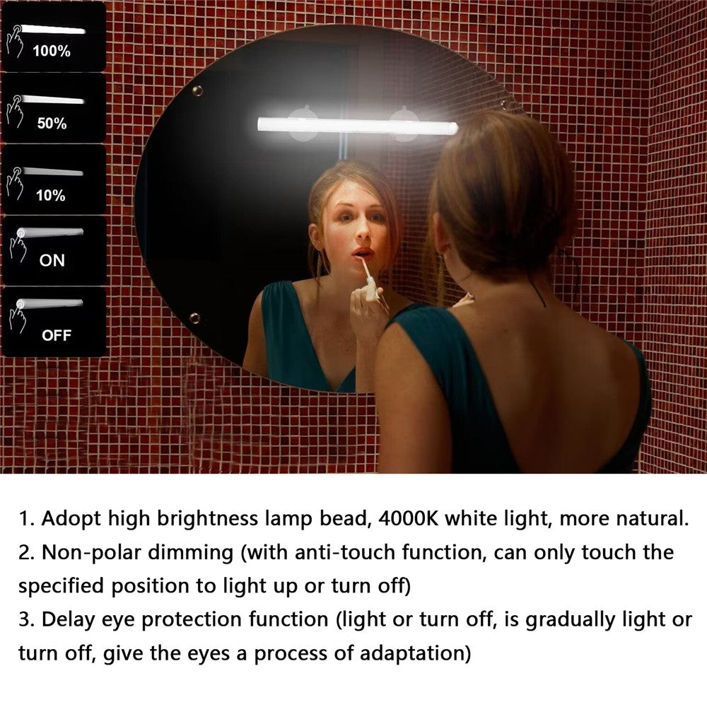 MFL-01 Suction Cup Mounted Mirror Front Makeup Fill Light Rechargeable Aluminum Alloy Light Bar