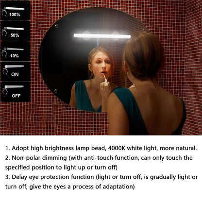 MFL-01 Suction Cup Mounted Mirror Front Makeup Fill Light Rechargeable Aluminum Alloy Light Bar