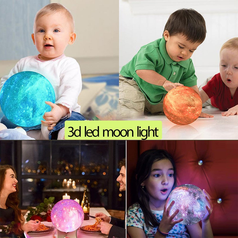 16 Colors LED Moon Light Rechargeable Touch / Tap Control Moon Lamp Home Decor with Remote Control