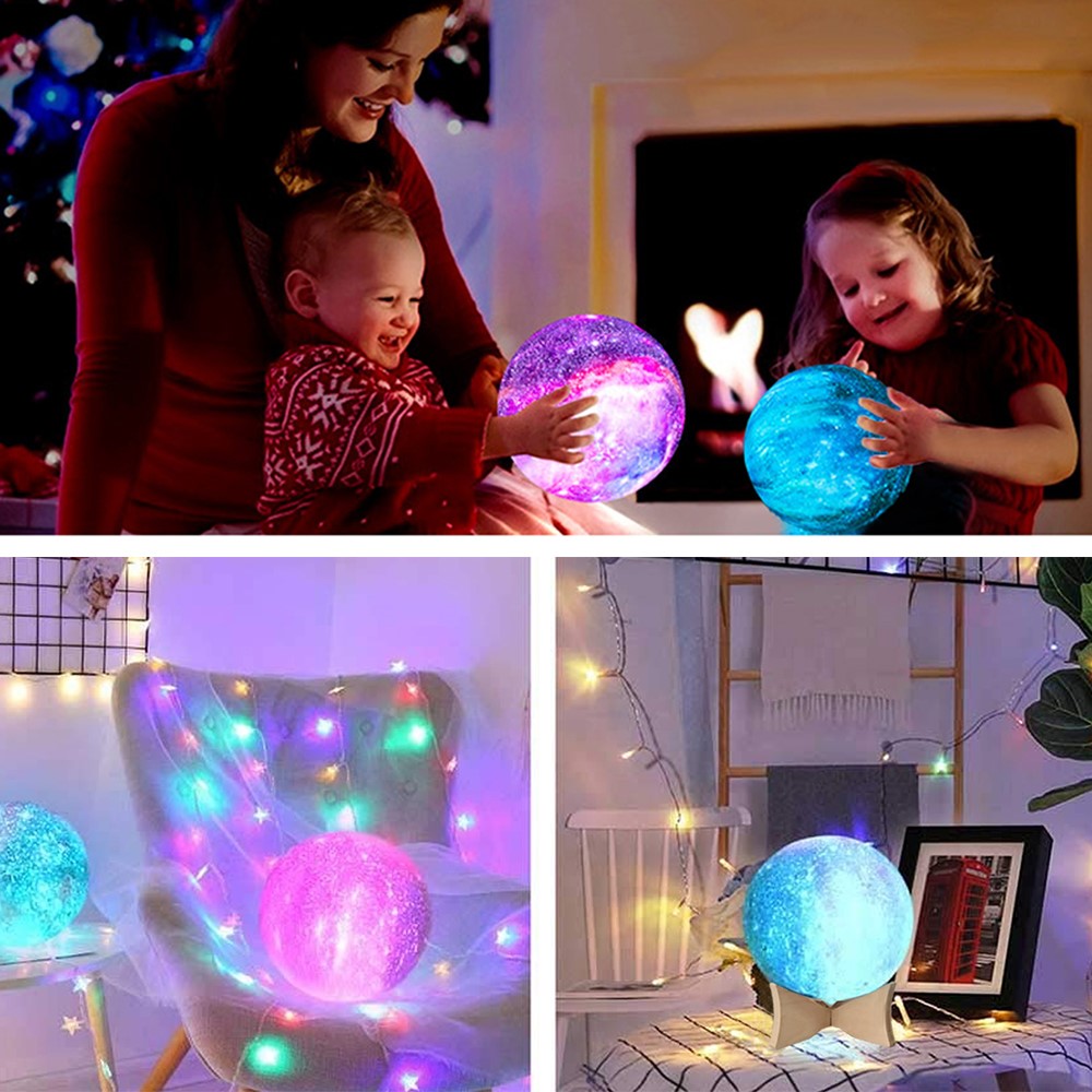 16 Colors LED Moon Light Rechargeable Touch / Tap Control Moon Lamp Home Decor with Remote Control