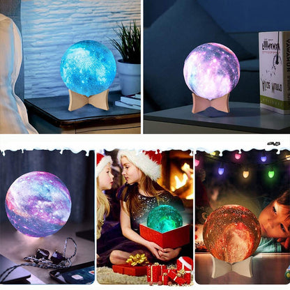 16 Colors LED Moon Light Rechargeable Touch / Tap Control Moon Lamp Home Decor with Remote Control