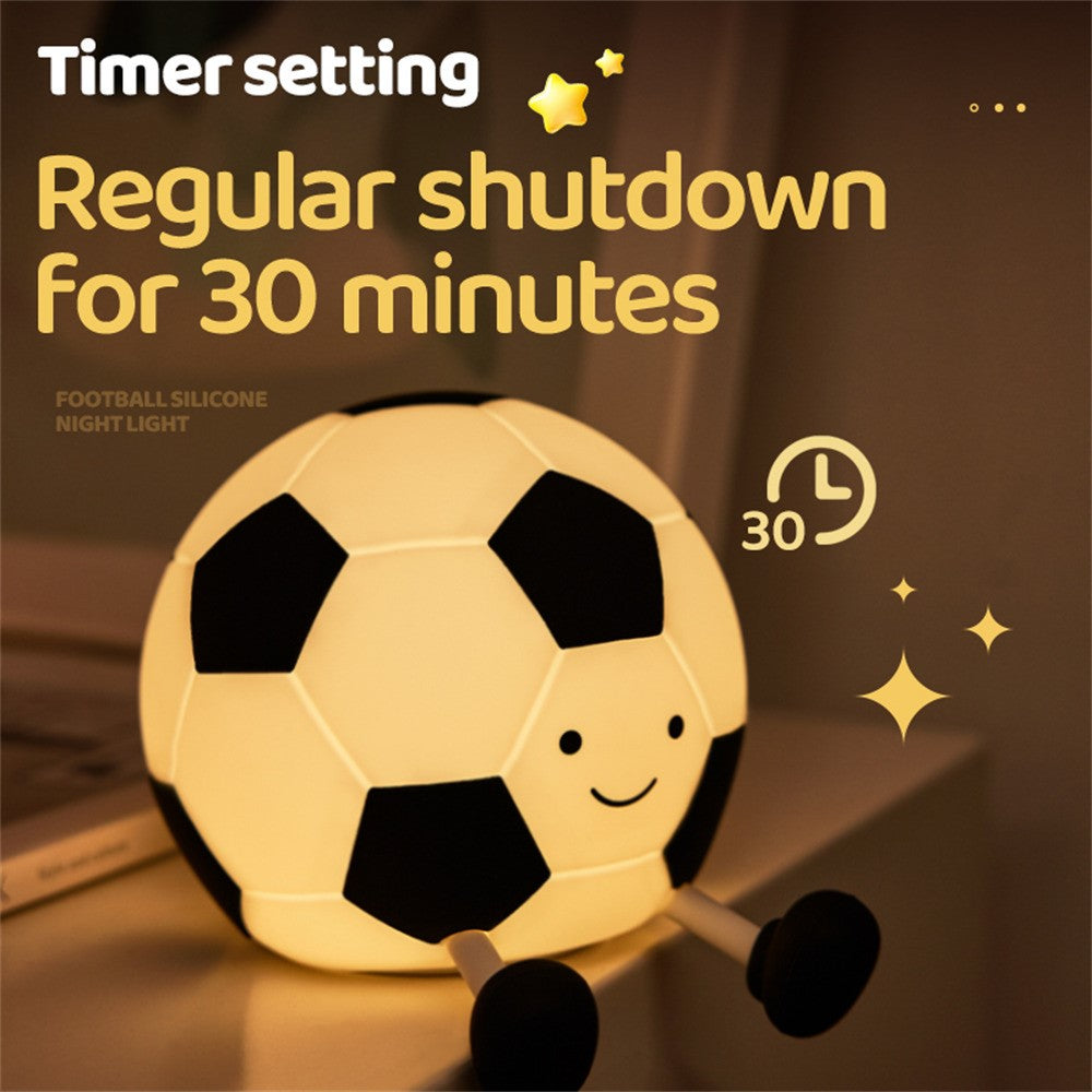 Soccer Night Light Touch Sensor Lamp Rechargeable Silicone Nightlight Home Decor