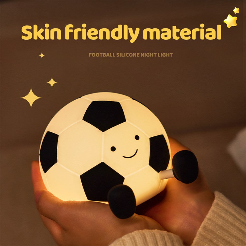 Soccer Night Light Touch Sensor Lamp Rechargeable Silicone Nightlight Home Decor
