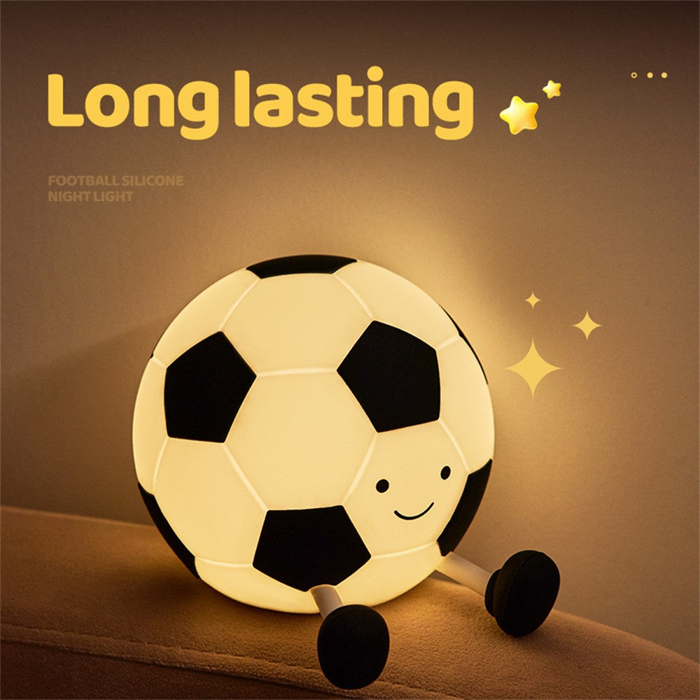 Soccer Night Light Touch Sensor Lamp Rechargeable Silicone Nightlight Home Decor