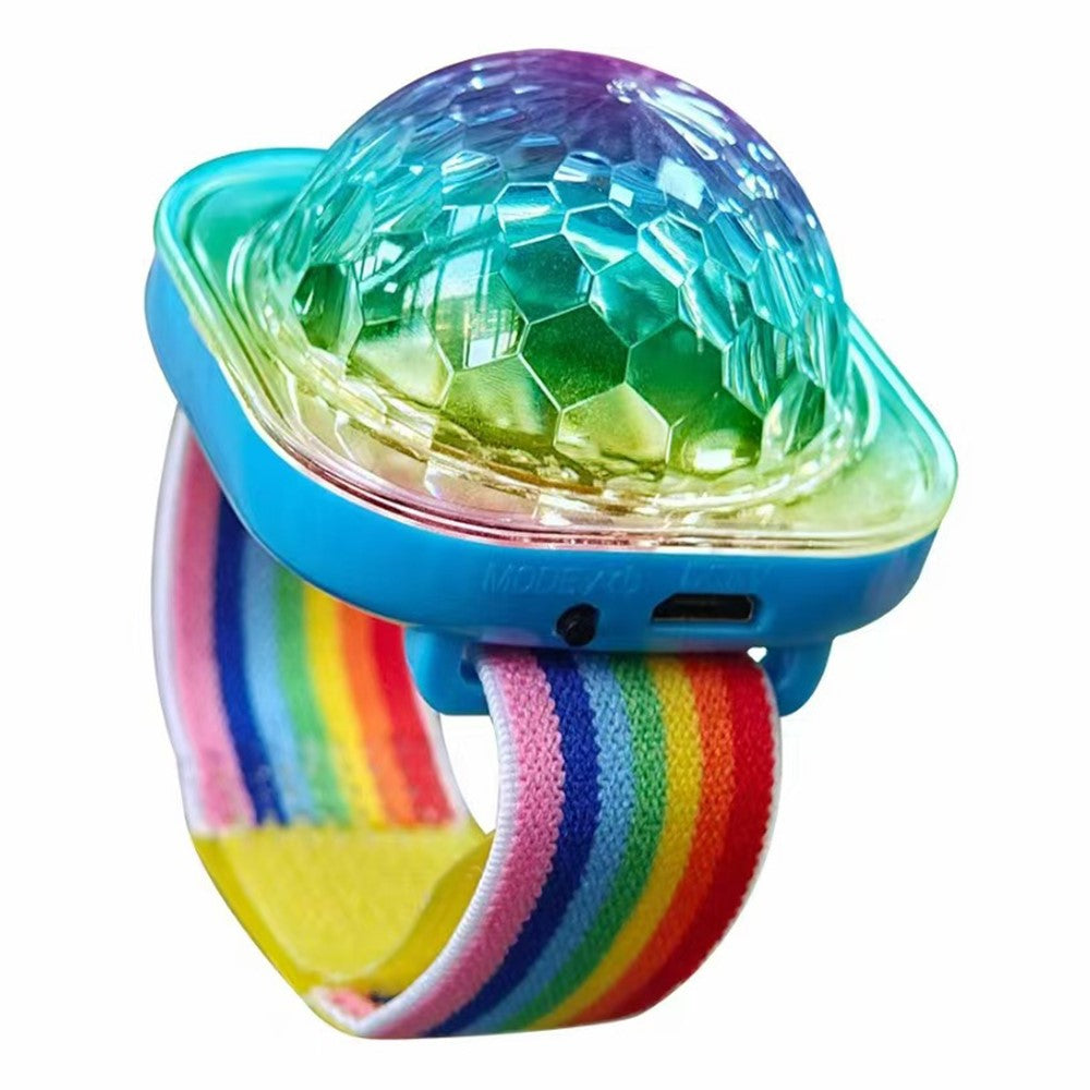 Portable Disco Ball Wristband Light Voice Activated Party Lamp USB Rechargeable Flashing Light