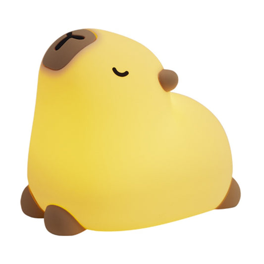 Capybara Cute Night Light LED Animal Nursery Lamp Silicone Tap Control Stress Relief Bedside Companion Lamp