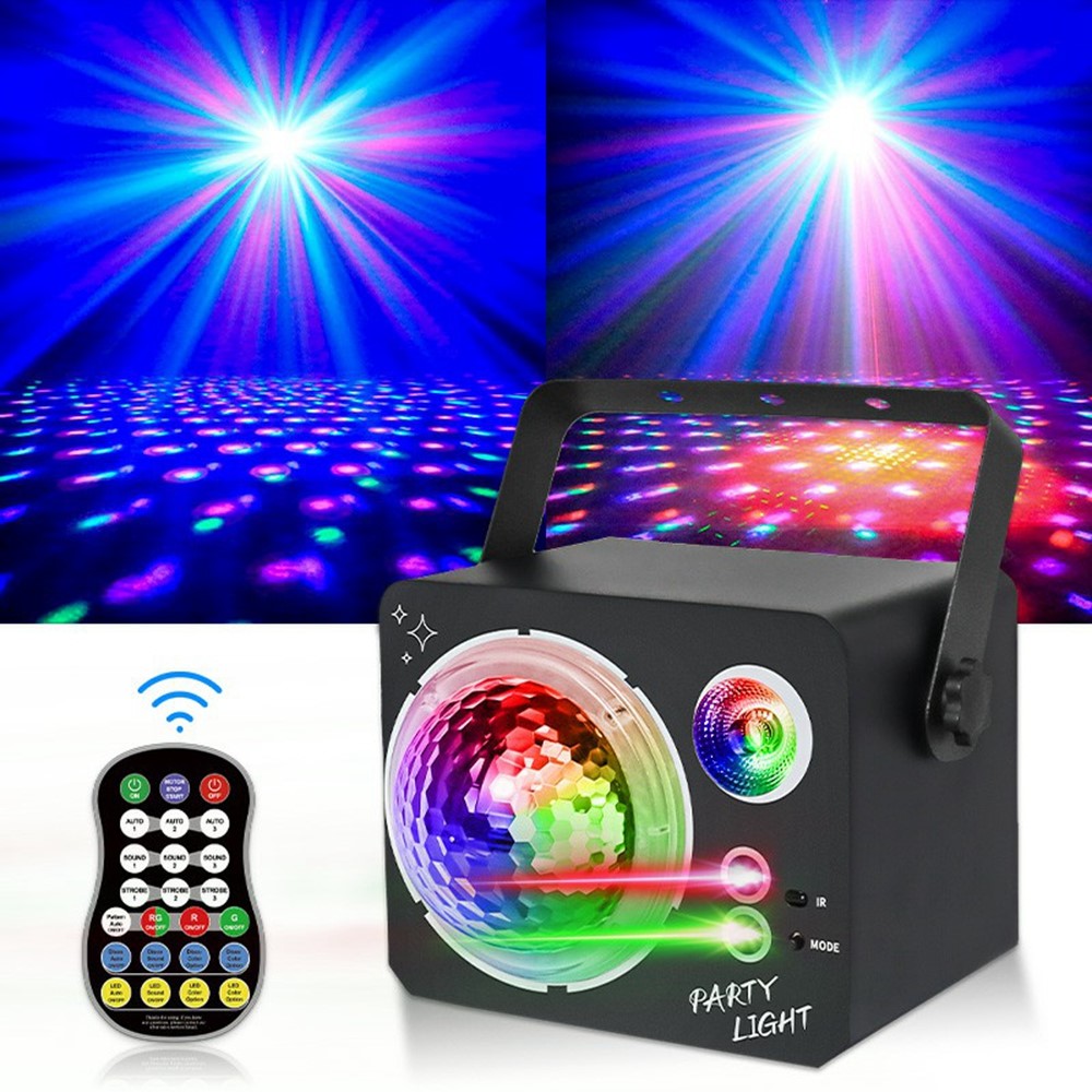 Rotating Magic Ball Laser Light RGB LED Strobe Sound Activated Projector Lamp for Bar / KTV / Disco