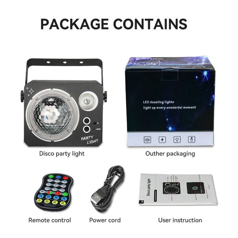 Rotating Magic Ball Laser Light RGB LED Strobe Sound Activated Projector Lamp for Bar / KTV / Disco