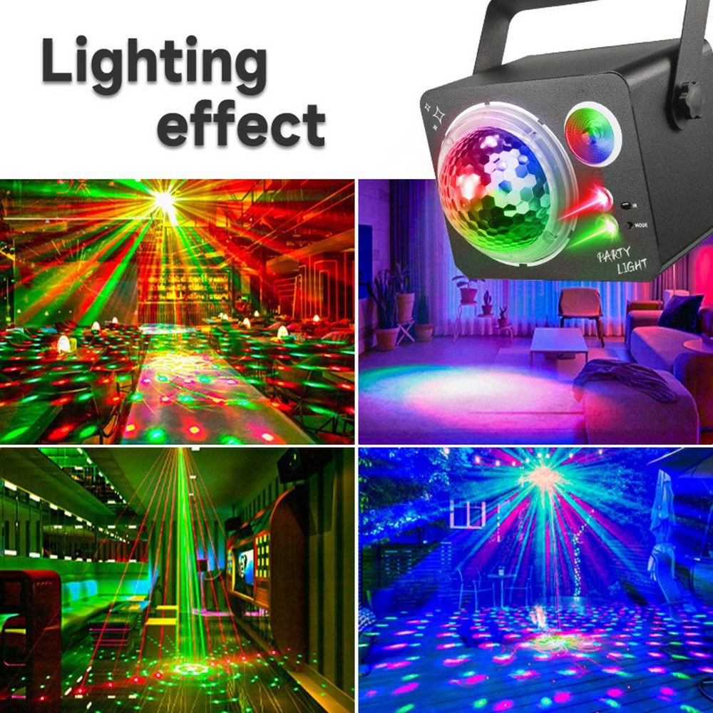 Rotating Magic Ball Laser Light RGB LED Strobe Sound Activated Projector Lamp for Bar / KTV / Disco