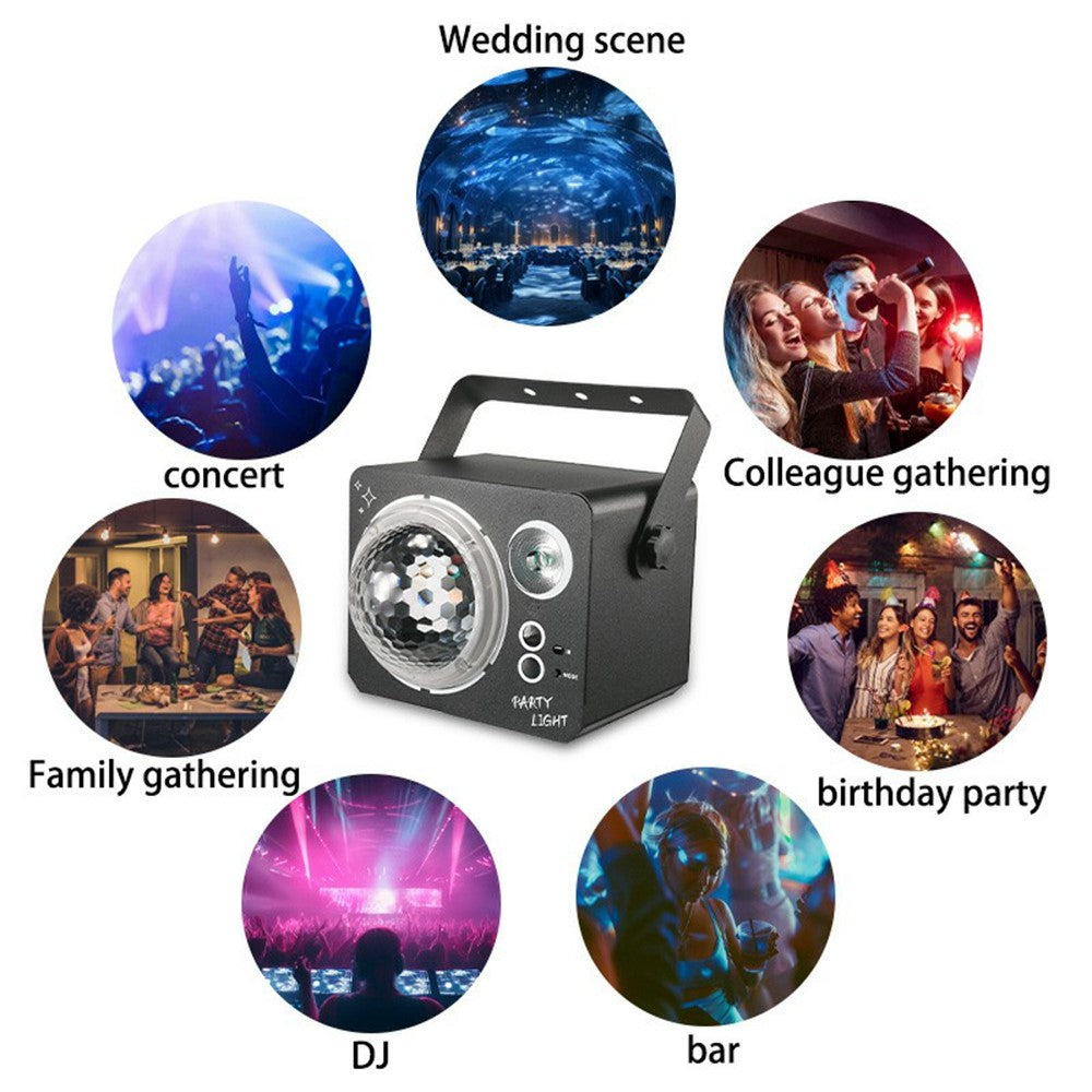 Rotating Magic Ball Laser Light RGB LED Strobe Sound Activated Projector Lamp for Bar / KTV / Disco