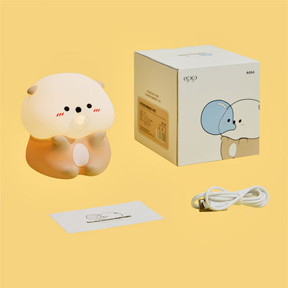 A066 Otter Bubble Blowing Night Light Baby Squishy Adorable Silicone Lamp