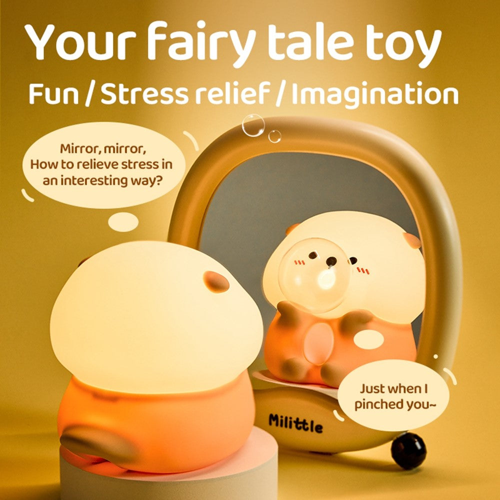 A066 Otter Bubble Blowing Night Light Baby Squishy Adorable Silicone Lamp