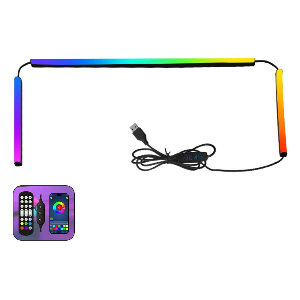 KBB-54 24 inch LED Gaming RGB Ambient Light Strip Silicone Flexible Stick-on Lamp with Wired  /  Remote  /  APP Control for Computer