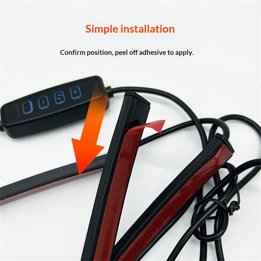 KBB-54 24 inch LED Gaming RGB Ambient Light Strip Silicone Flexible Stick-on Lamp with Wired  /  Remote  /  APP Control for Computer