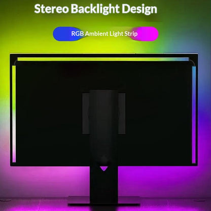 KBB-54 24 inch LED Gaming RGB Ambient Light Strip Silicone Flexible Stick-on Lamp with Wired  /  Remote  /  APP Control for Computer