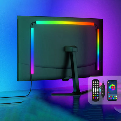 KBB-54 24 inch LED Gaming RGB Ambient Light Strip Silicone Flexible Stick-on Lamp with Wired  /  Remote  /  APP Control for Computer
