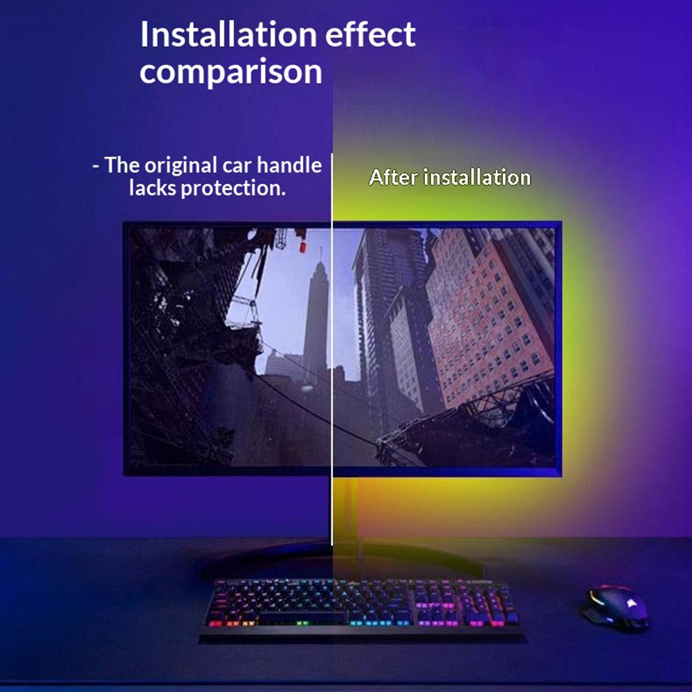 KBB-54 24 inch LED Gaming RGB Ambient Light Strip Silicone Flexible Stick-on Lamp with Wired  /  Remote  /  APP Control for Computer