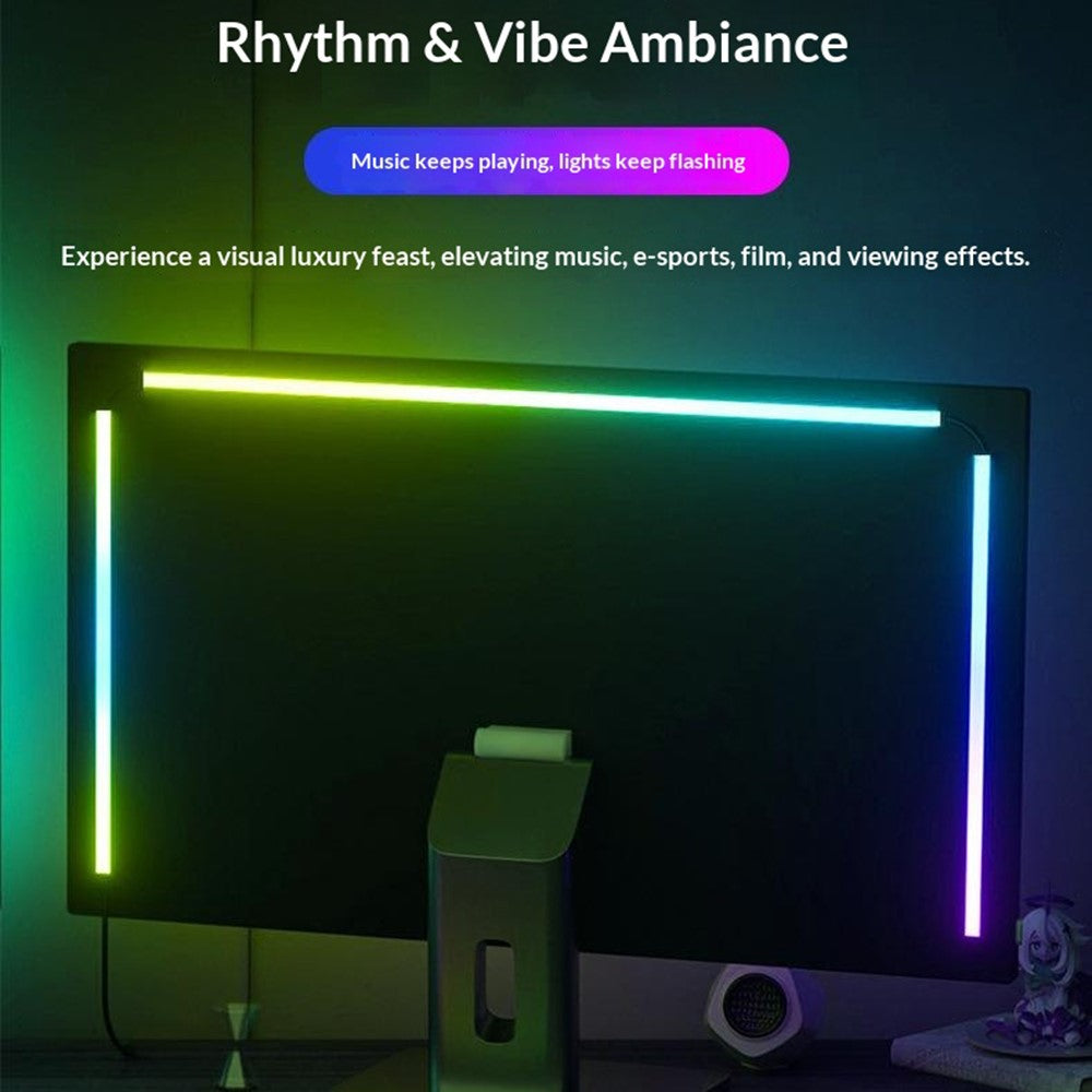KBB-54 24 inch LED Gaming RGB Ambient Light Strip Silicone Flexible Stick-on Lamp with Wired  /  Remote  /  APP Control for Computer