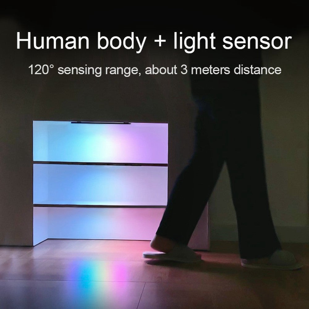 L1-021 23.3cm RGB Cabinet Light Magnetic Human Motion Sensor Smart Wall Lamp Long Night Light for Home