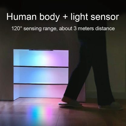 L1-021 23.3cm RGB Cabinet Light Magnetic Human Motion Sensor Smart Wall Lamp Long Night Light for Home