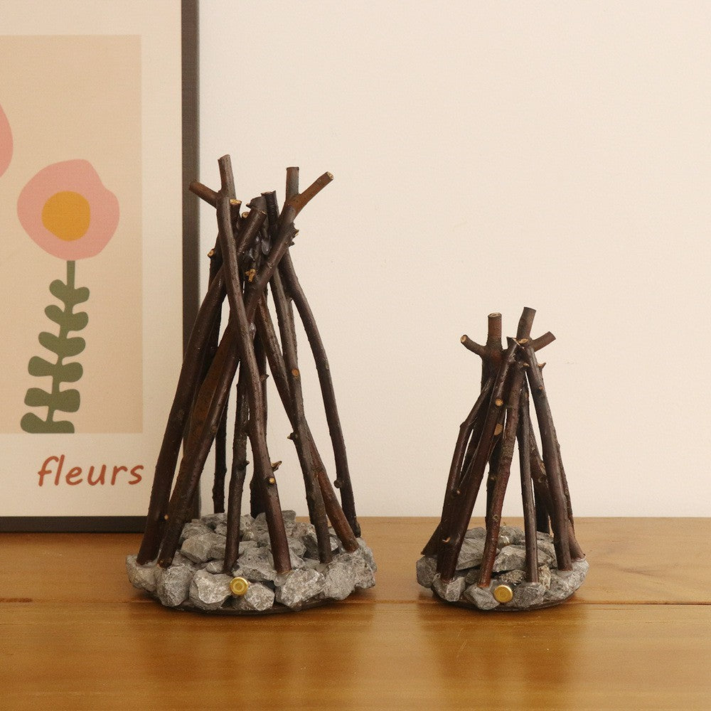 130 x 130 x 245mm Creative LED Campfire Night Light Stone Tree Branch Design Decorative Table Lamp for Bedroom / Living Room