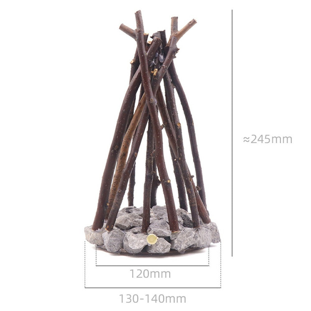 130 x 130 x 245mm Creative LED Campfire Night Light Stone Tree Branch Design Decorative Table Lamp for Bedroom / Living Room