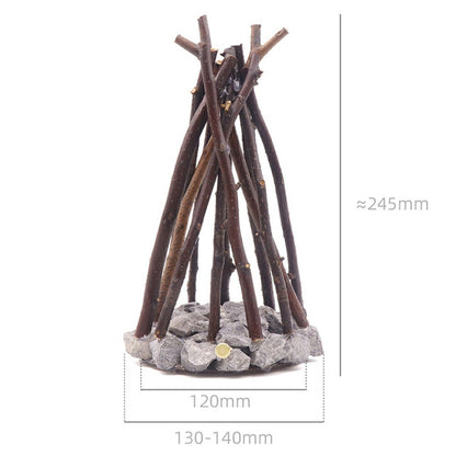 130 x 130 x 245mm Creative LED Campfire Night Light Stone Tree Branch Design Decorative Table Lamp for Bedroom / Living Room