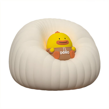 ICARER FAMILY Silicone Sofa Pat Night Light 3 Brightness Levels Timer Function Patting Lamp