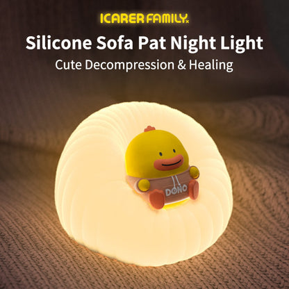 ICARER FAMILY Silicone Sofa Pat Night Light 3 Brightness Levels Timer Function Patting Lamp
