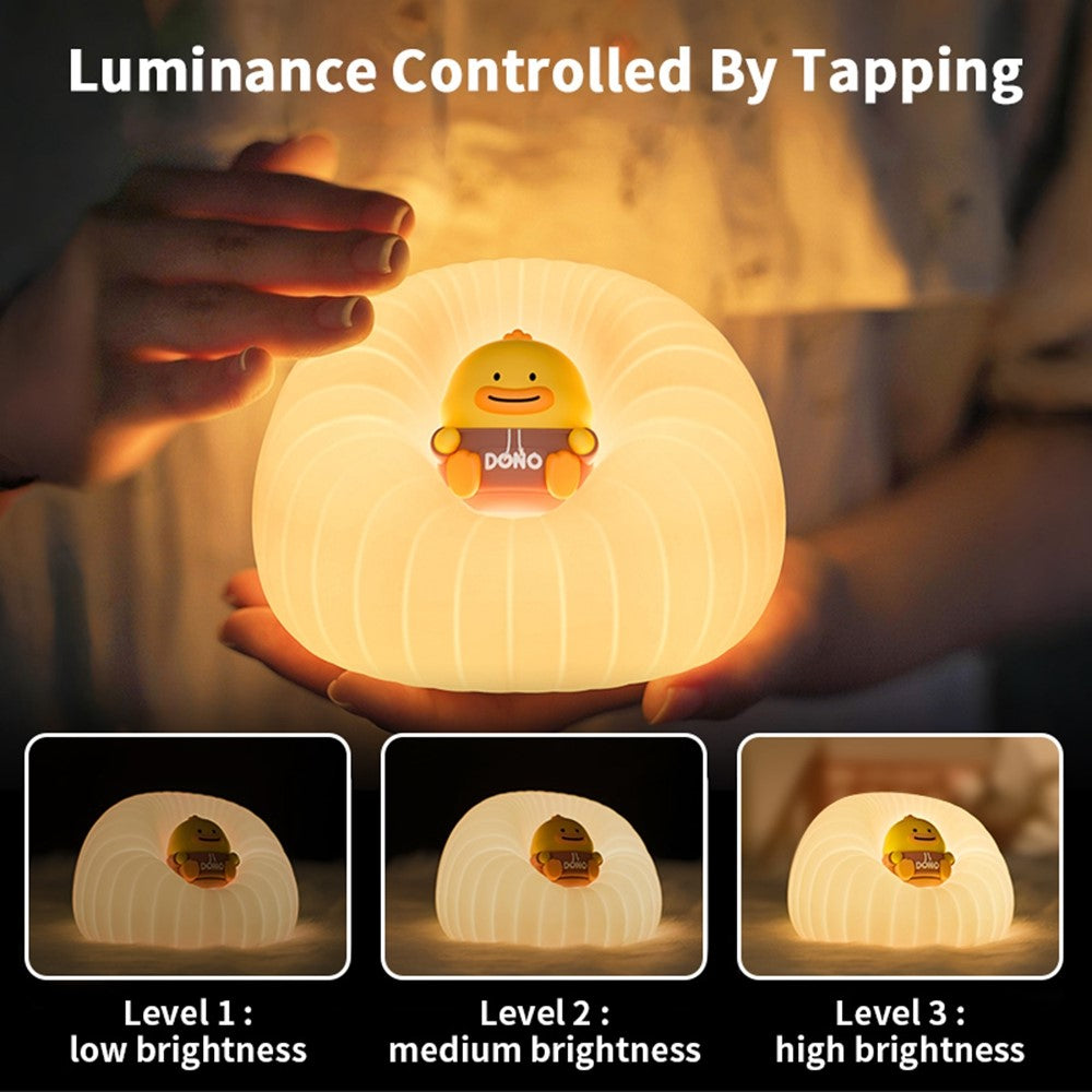 ICARER FAMILY Silicone Sofa Pat Night Light 3 Brightness Levels Timer Function Patting Lamp