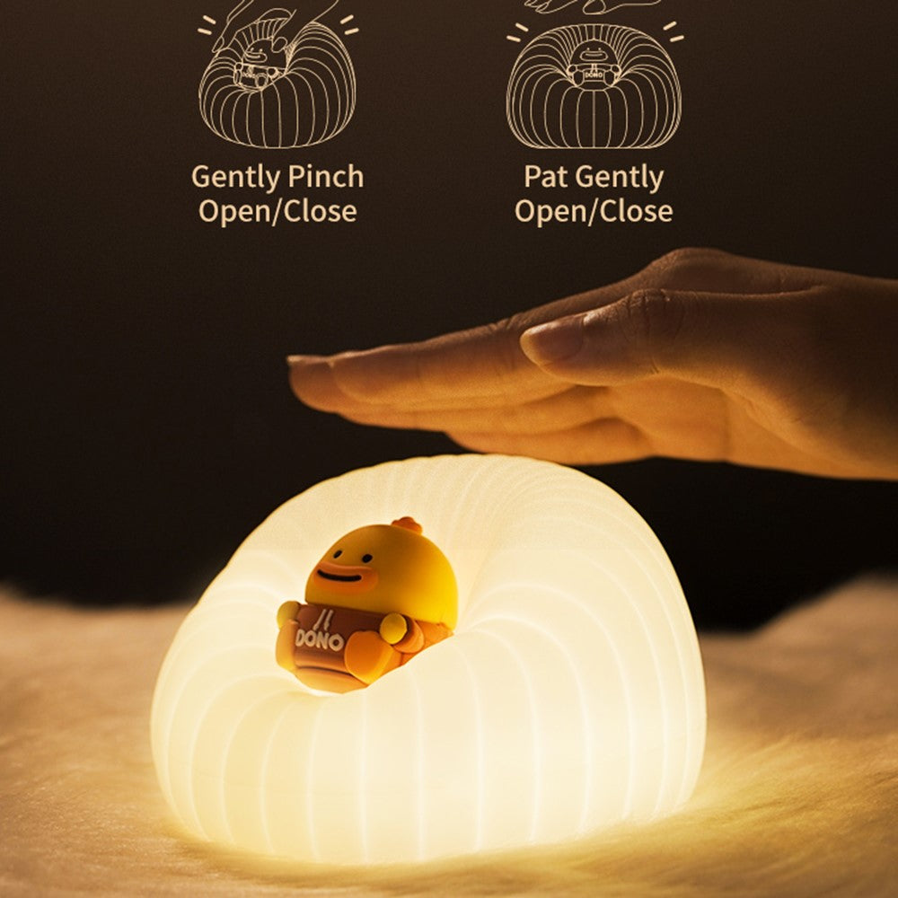 ICARER FAMILY Silicone Sofa Pat Night Light 3 Brightness Levels Timer Function Patting Lamp