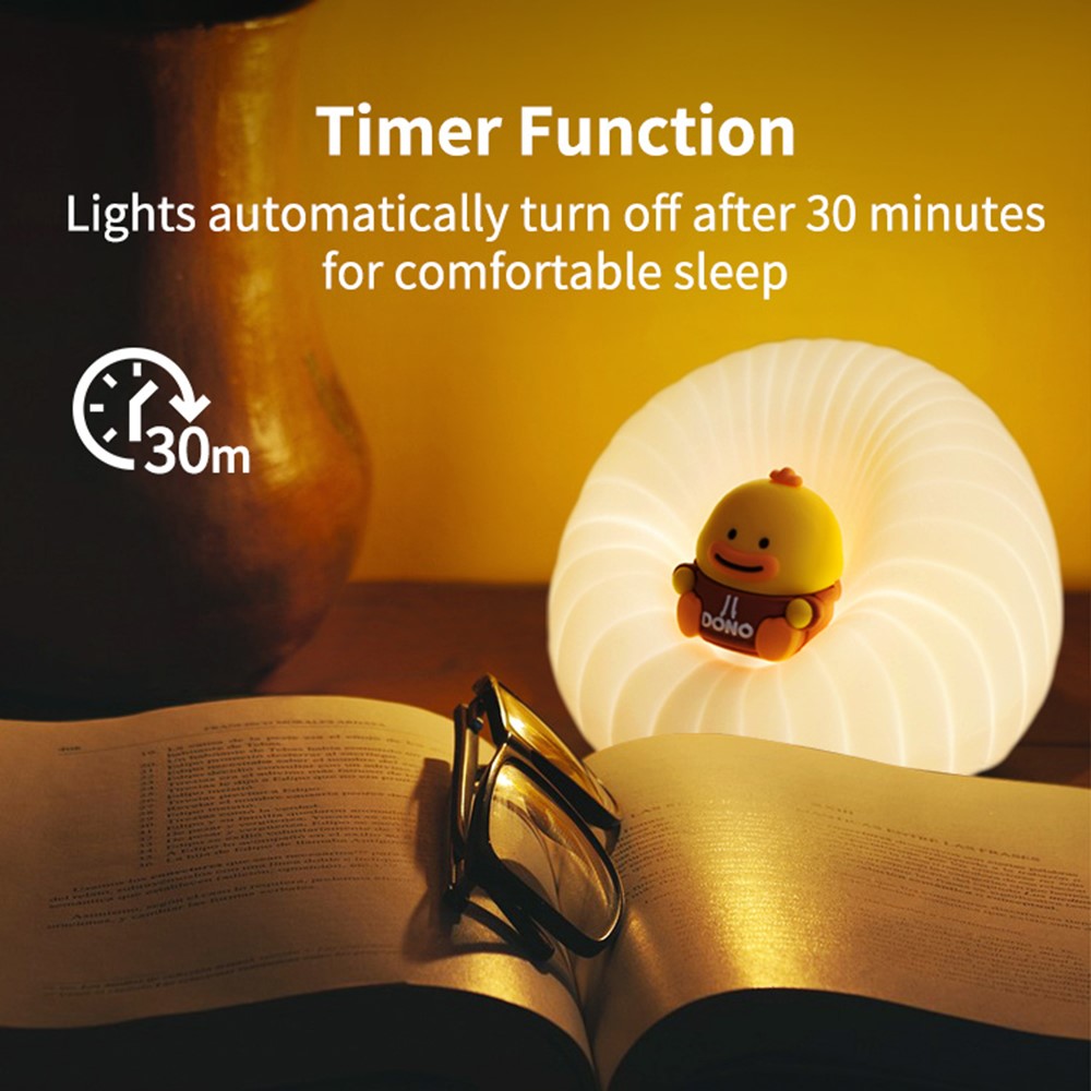 ICARER FAMILY Silicone Sofa Pat Night Light 3 Brightness Levels Timer Function Patting Lamp