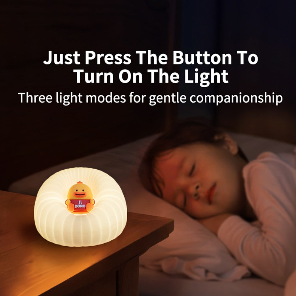 ICARER FAMILY Silicone Sofa Pat Night Light 3 Brightness Levels Timer Function Patting Lamp