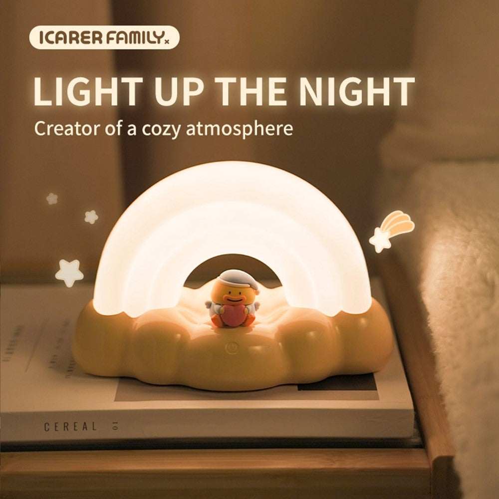 ICARER FAMILY Rainbow Night Light Touch Sensor Bedside Lamp 3 Lighting Modes For Bedroom