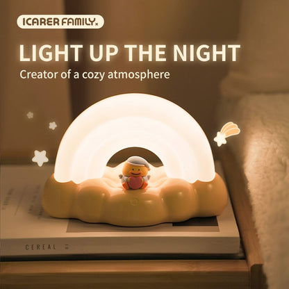 ICARER FAMILY Rainbow Night Light Touch Sensor Bedside Lamp 3 Lighting Modes For Bedroom
