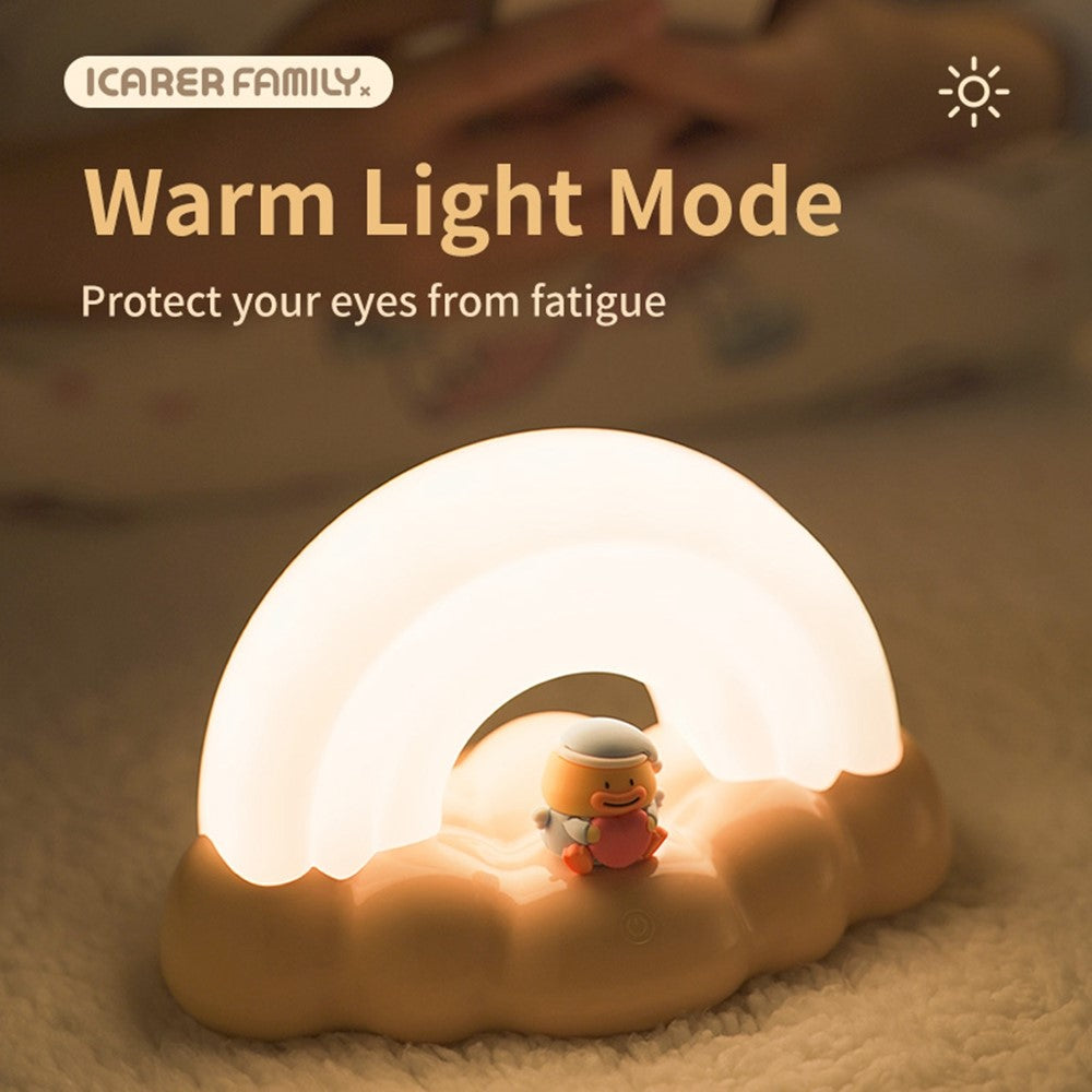 ICARER FAMILY Rainbow Night Light Touch Sensor Bedside Lamp 3 Lighting Modes For Bedroom