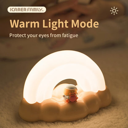 ICARER FAMILY Rainbow Night Light Touch Sensor Bedside Lamp 3 Lighting Modes For Bedroom