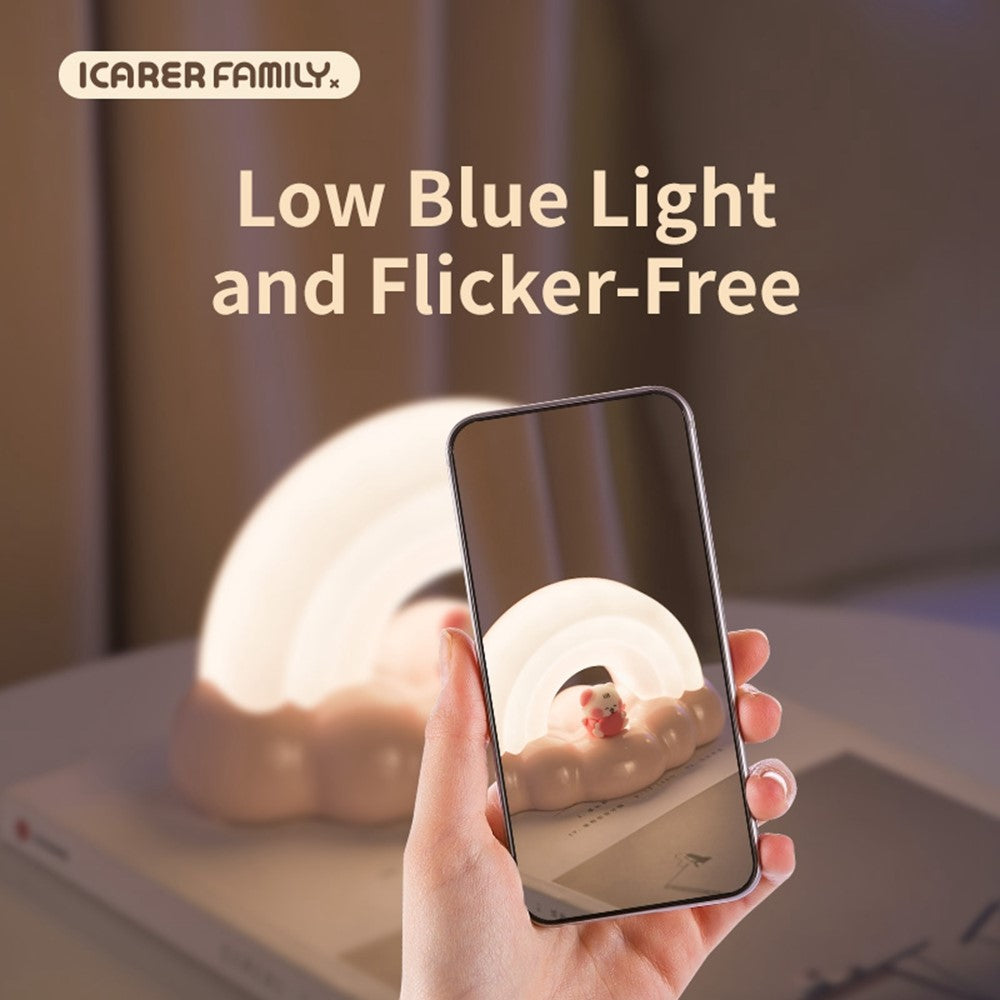 ICARER FAMILY Rainbow Night Light Touch Sensor Bedside Lamp 3 Lighting Modes For Bedroom