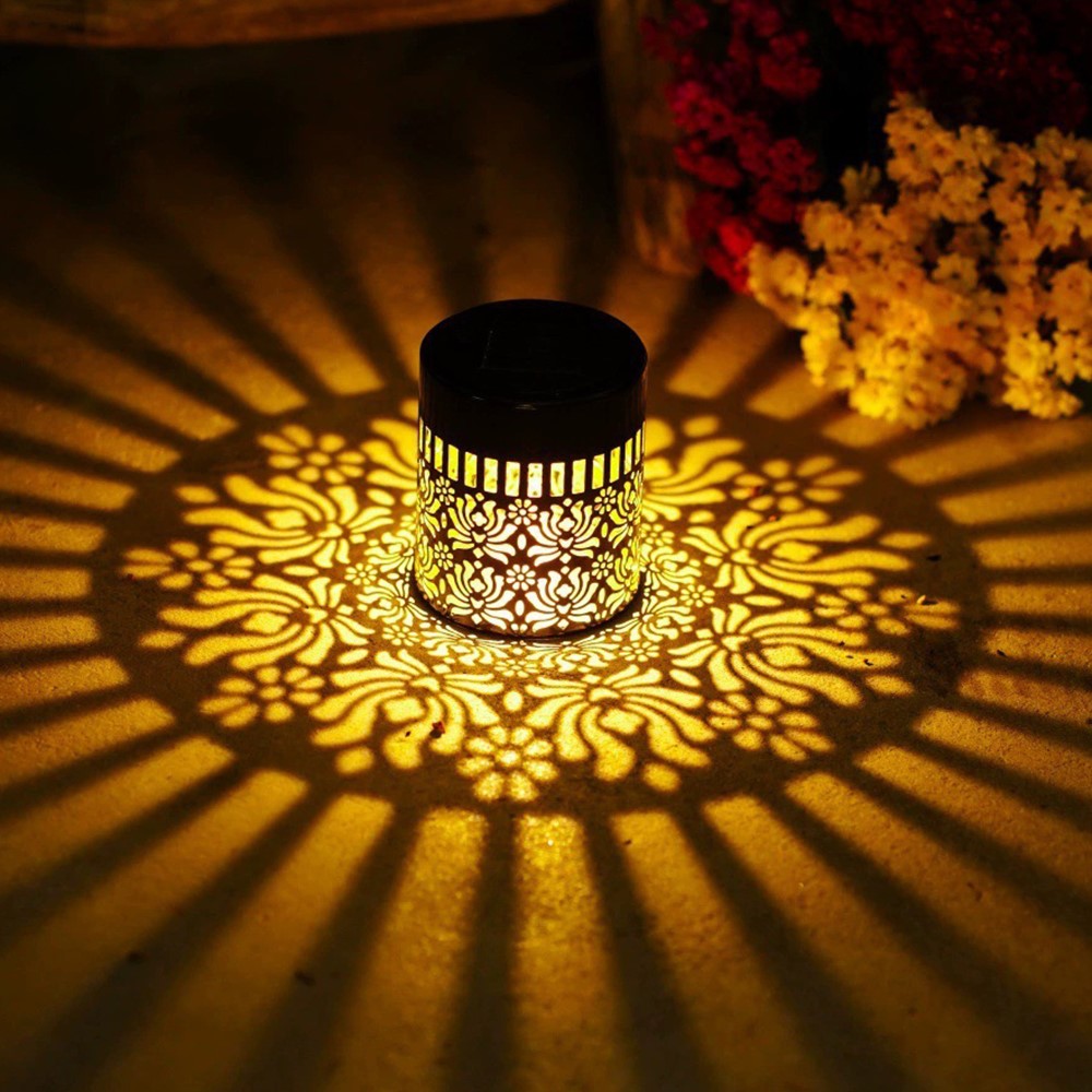Solar Outdoor Wall Light Waterproof Mandala Pattern Motion Sensor Garden Lamp