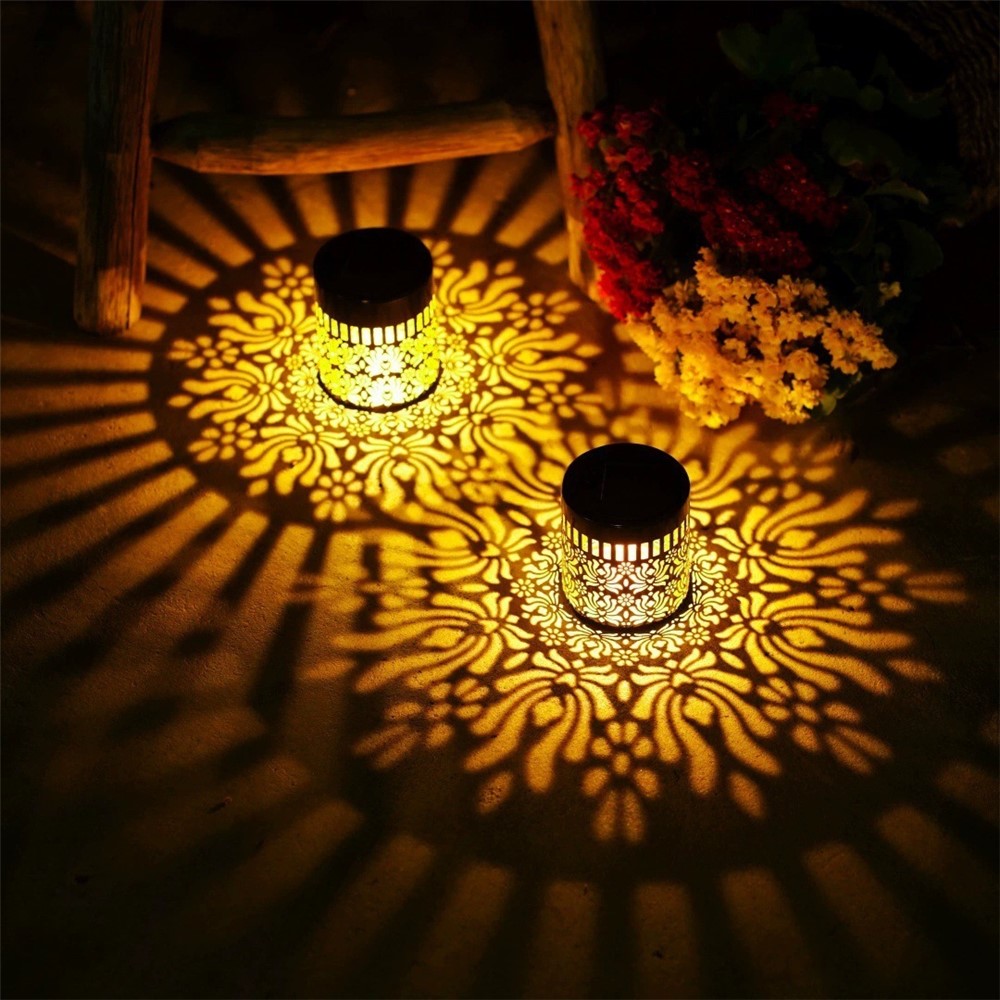 Solar Outdoor Wall Light Waterproof Mandala Pattern Motion Sensor Garden Lamp